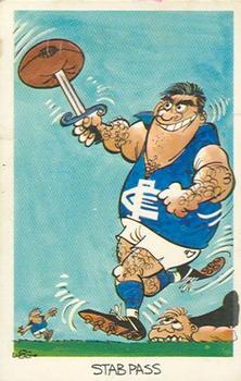 1972 Sunicrust Weg's Footy Funnies #9 Stab Pass Front